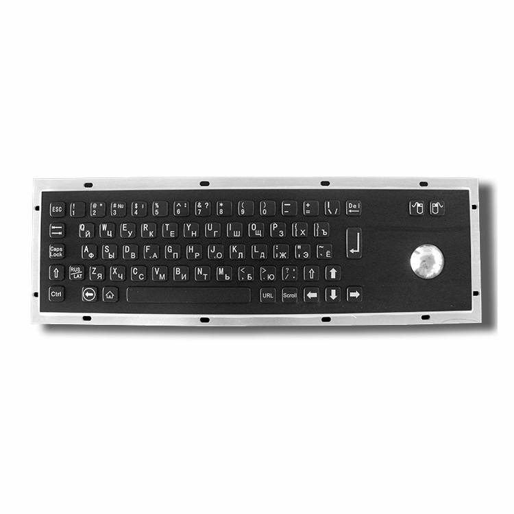 Kiosk samoobsługowy IP65 IK07 Klawiatura ze stali nierdzewnej w kolorze czarnym z trackballem