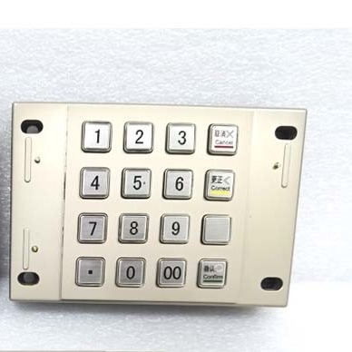 Płatność Kiosk Pin Pad USB RS232 Certyfikat PCI 4.0 Szyfrowany metal 16 kluczy