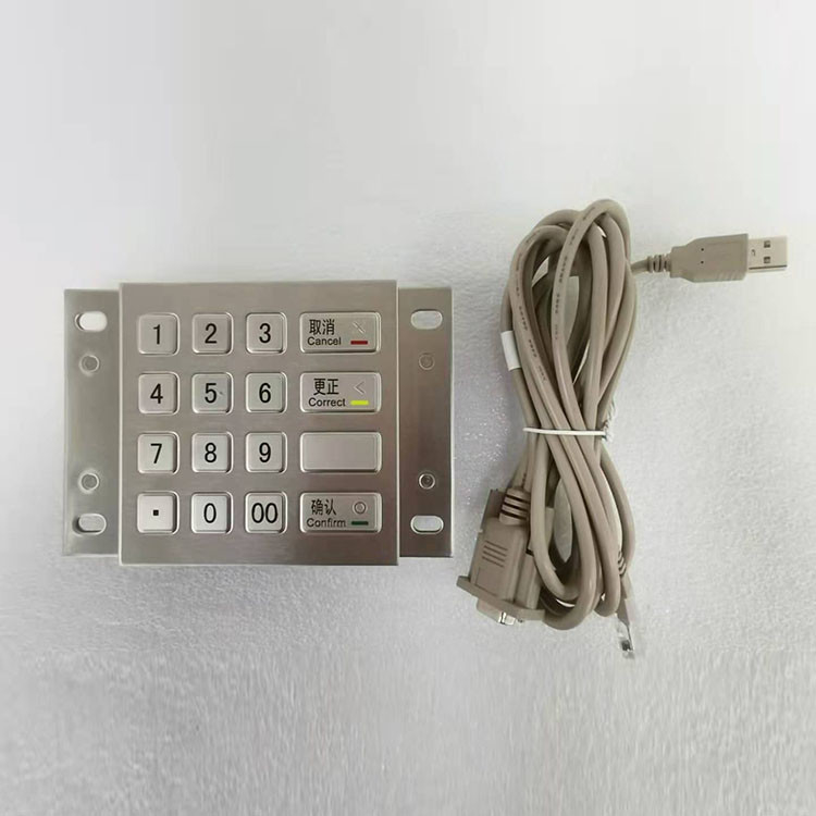 ATM Payment Kiosk Pin Pad DES 3DES Szyfrowany metal ze stali nierdzewnej z 16 kluczami