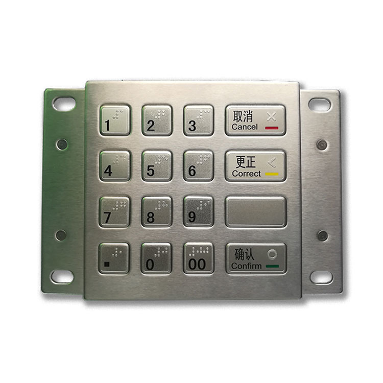 ATM Payment Kiosk Pin Pad DES 3DES Szyfrowany metal ze stali nierdzewnej z 16 kluczami