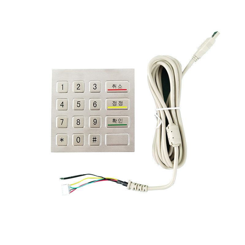 Wodoszczalna klawiatura metalowa z stali nierdzewnej 100 x 100 mm z USB do sprzedaży automatycznej