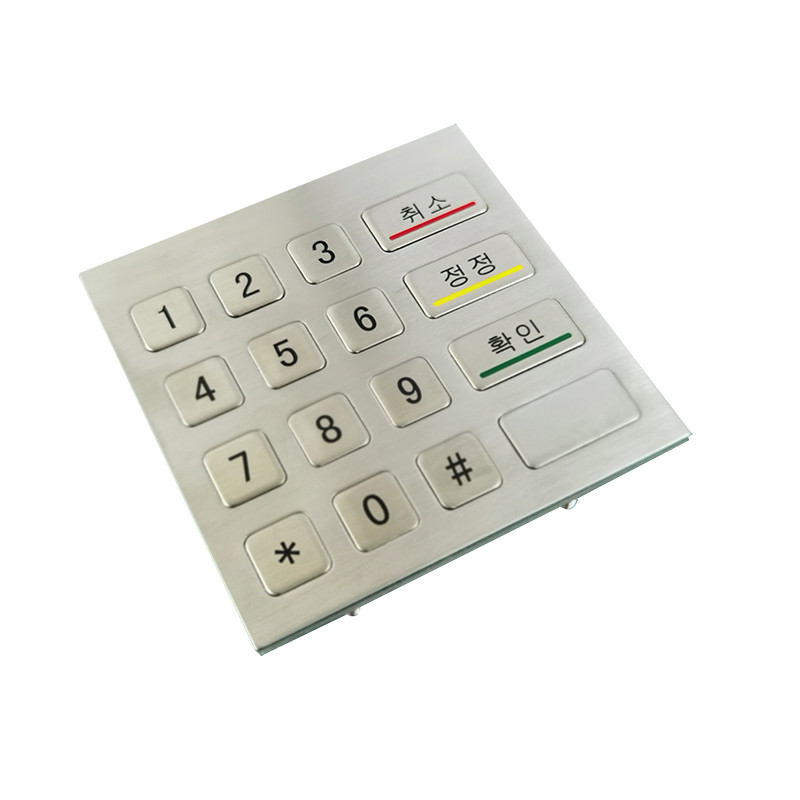 Stal nierdzewna 16 kluczy numeryczna klawiatura metalowa z połączeniem przewodowym USB do kiosku samoobsługowego
