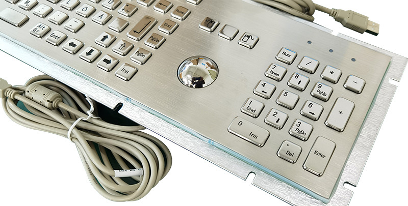 Kiosk samoobsługowy IP65 Wodoszczelna klawiatura metalowa ze stali nierdzewnej z 38mm Trackball i numericzną klawiaturą