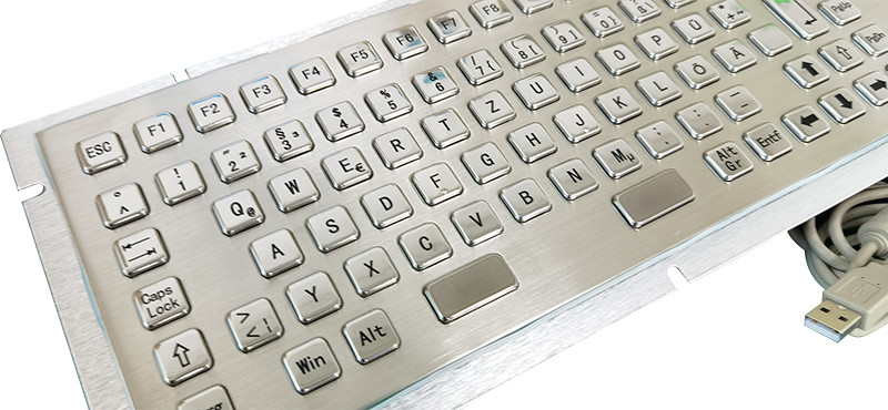 Kiosk samoobsługowy IP65 Wodoszczelna klawiatura metalowa ze stali nierdzewnej z 38mm Trackball i numericzną klawiaturą