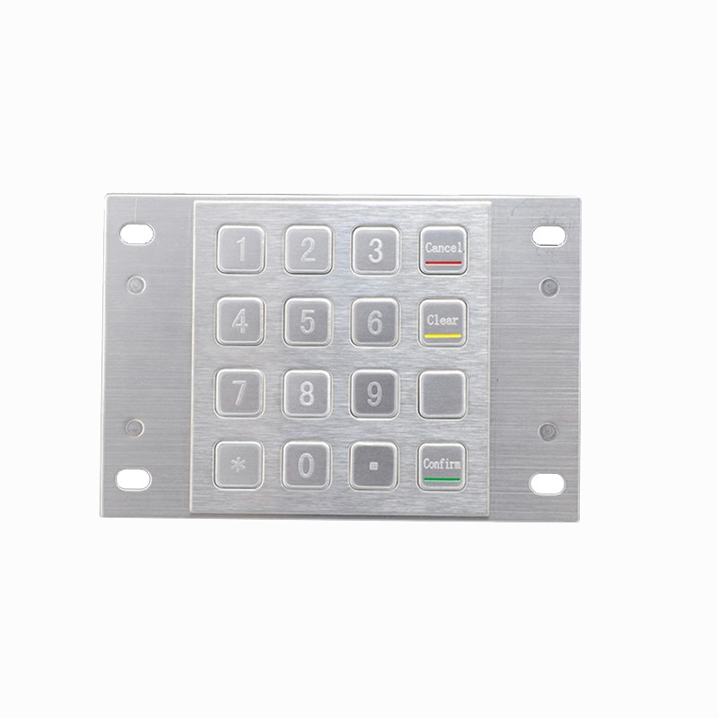 wodoodporny 304 ze stali nierdzewnej zaszyfrowany pin pad kiosk płatniczy IP65 zaszyfrowany metalowy klawiatury z 16 klawiszy