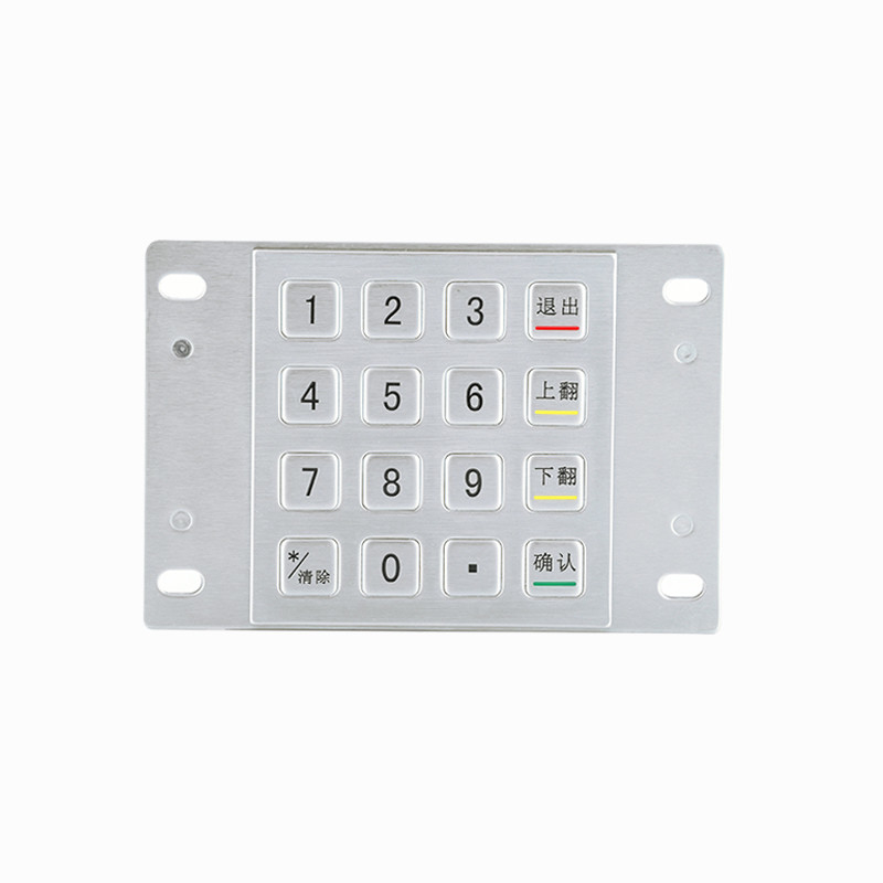 wodoodporny 304 ze stali nierdzewnej zaszyfrowany pin pad kiosk płatniczy IP65 zaszyfrowany metalowy klawiatury z 16 klawiszy