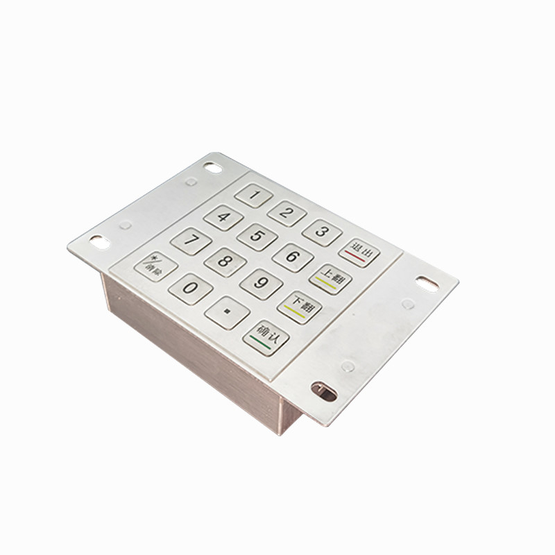 wodoodporny 304 ze stali nierdzewnej zaszyfrowany pin pad kiosk płatniczy IP65 zaszyfrowany metalowy klawiatury z 16 klawiszy