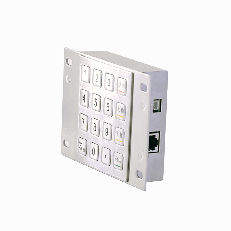 wodoodporny 304 ze stali nierdzewnej zaszyfrowany pin pad kiosk płatniczy IP65 zaszyfrowany metalowy klawiatury z 16 klawiszy