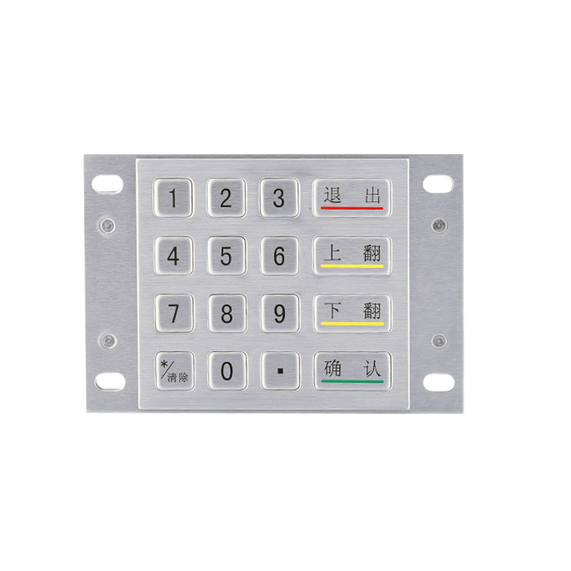Bezwodny 4x4 ze stali nierdzewnej Metaliczny zaszyfrowany EPP Pin Pad DES 3DES Encryption Keypad For Payment Kiosk