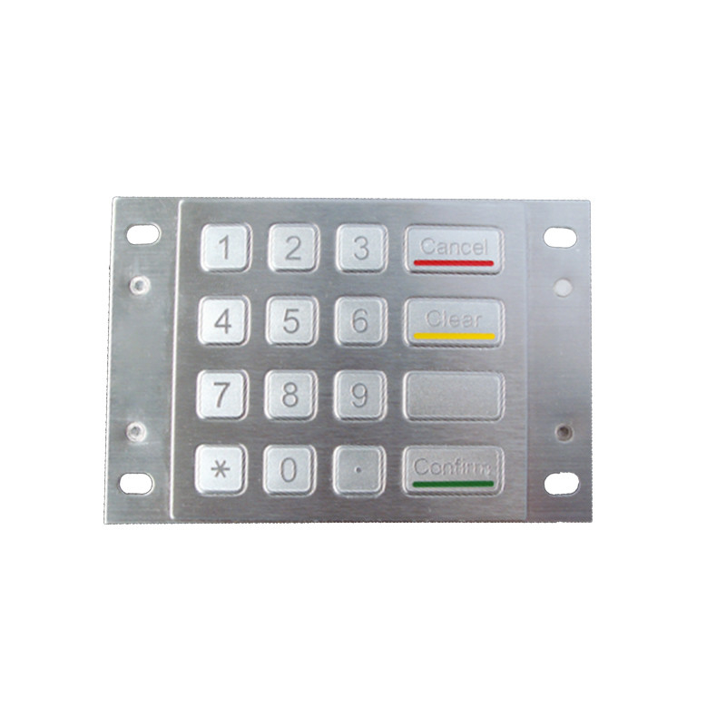 Bezwodny 4x4 ze stali nierdzewnej Metaliczny zaszyfrowany EPP Pin Pad DES 3DES Encryption Keypad For Payment Kiosk