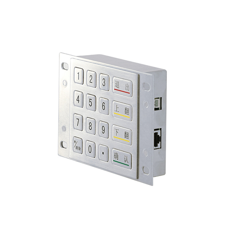 Bezwodny 4x4 ze stali nierdzewnej Metaliczny zaszyfrowany EPP Pin Pad DES 3DES Encryption Keypad For Payment Kiosk