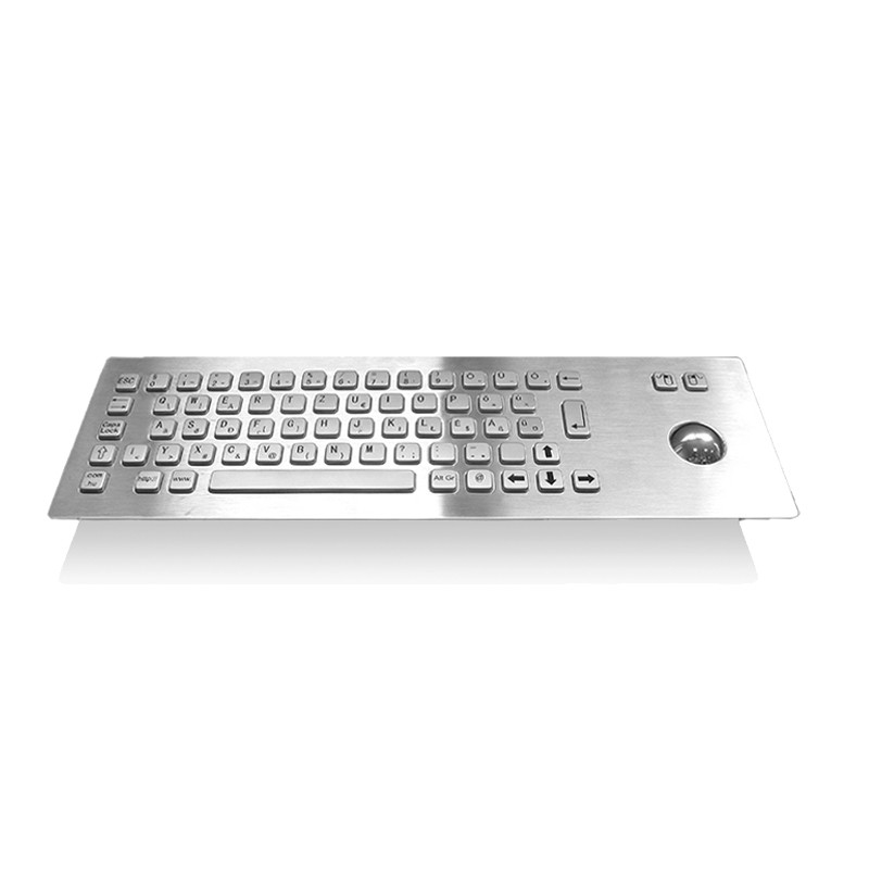 Przemysłowa klawiatura z metalu ze stali nierdzewnej IP65 z urządzeniem wejściowym Trackball dla kiosku samoobsługowego