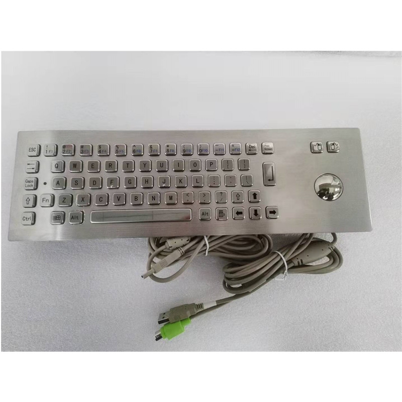 Przemysłowa klawiatura z metalu ze stali nierdzewnej IP65 z urządzeniem wejściowym Trackball dla kiosku samoobsługowego