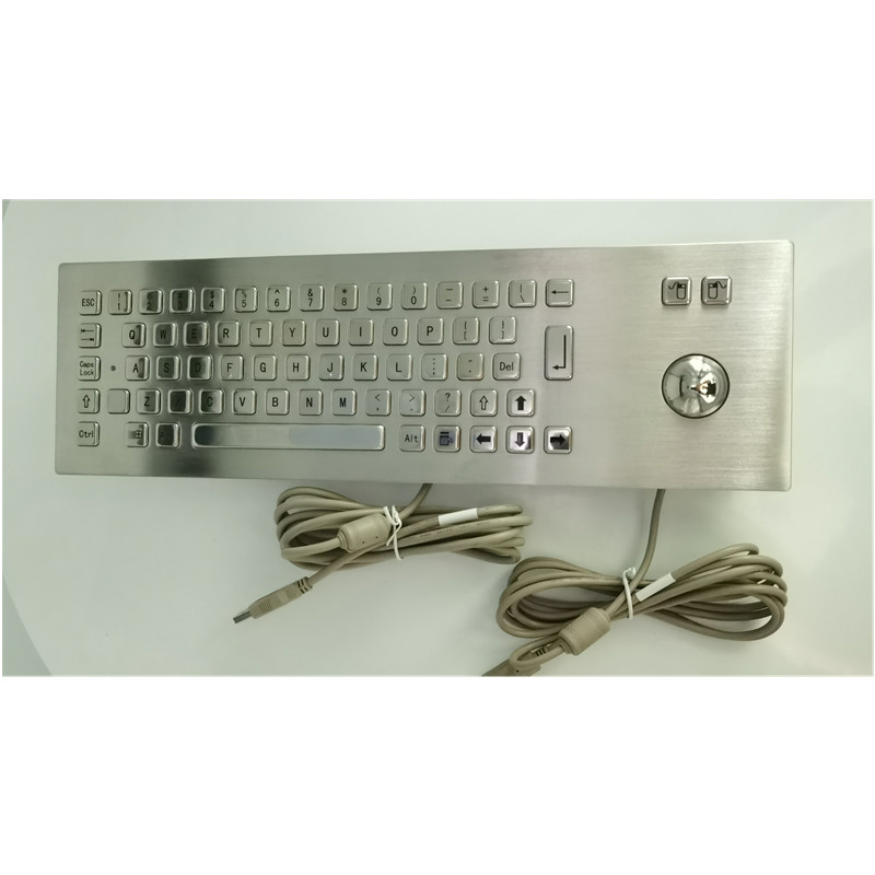 Przemysłowa klawiatura z metalu ze stali nierdzewnej IP65 z urządzeniem wejściowym Trackball dla kiosku samoobsługowego