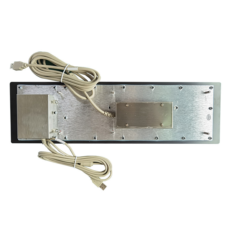 Panel kiosk samoobsługowy montuje czarną klawiaturę metalową ze stali nierdzewnej z dostosowalnym układem i interfejsem USB